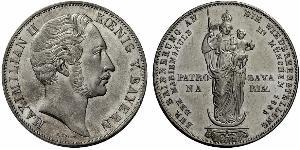 2 Gulden Royaume de Bavière (1806 - 1918) Argent Maximilien II de Bavière(1811 - 1864)