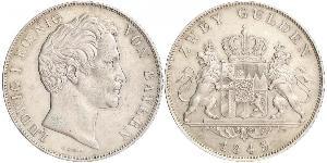 2 Gulden Royaume de Bavière (1806 - 1918) Argent Louis Ier de Bavière(1786 – 1868)