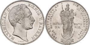 2 Gulden Royaume de Bavière (1806 - 1918) Argent Maximilien II de Bavière(1811 - 1864)