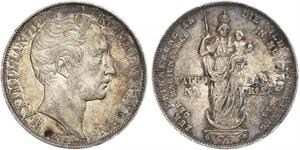 2 Gulden Royaume de Bavière (1806 - 1918) Argent Maximilien II de Bavière(1811 - 1864)