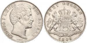 2 Gulden Royaume de Bavière (1806 - 1918) Argent Louis Ier de Bavière(1786 – 1868)