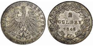 2 Gulden Ville libre de Francfort Argent 