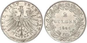 2 Gulden Ville libre de Francfort Argent 