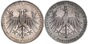 2 Gulden Ville libre de Francfort Argent 