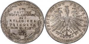 2 Gulden Ville libre de Francfort Argent 