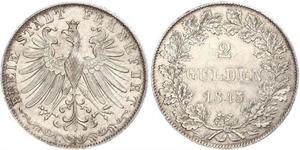 2 Gulden Ville libre de Francfort Argent 