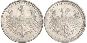 2 Gulden Ville libre de Francfort Argent 