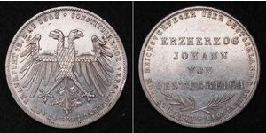 2 Gulden Ville libre de Francfort Argent 