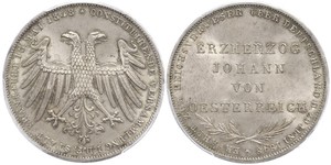 2 Gulden Ville libre de Francfort Argent 