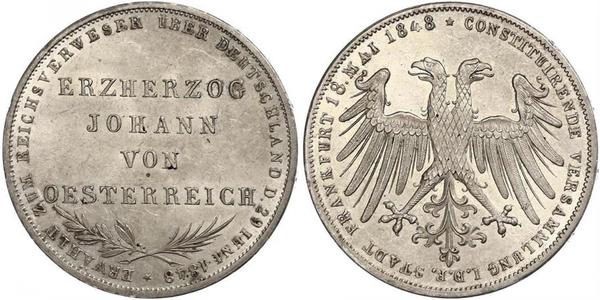 2 Gulden Ville libre de Francfort Argent 