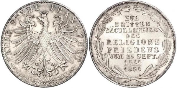 2 Gulden Ville libre de Francfort Argent 