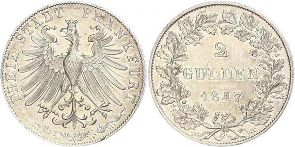 2 Gulden Città libera di Francoforte Argento 