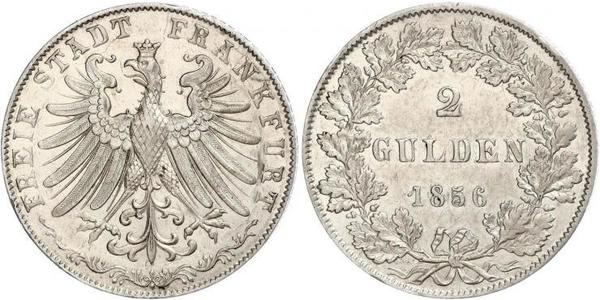 2 Gulden Città libera di Francoforte Argento 