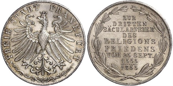 2 Gulden Città libera di Francoforte Argento 