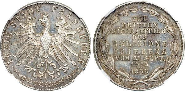 2 Gulden Città libera di Francoforte Argento 