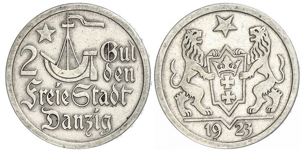 2 Gulden Gdansk (1920-1939) Argento 