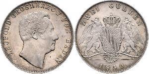 2 Gulden Grand Duchy of Baden (1806-1918) Argento Leopoldo di Baden(1790 – 1852)