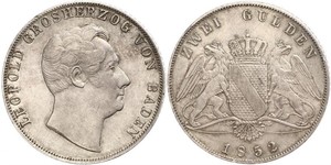 2 Gulden Grand Duchy of Baden (1806-1918) Argento Leopoldo di Baden(1790 – 1852)