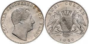 2 Gulden Grand Duchy of Baden (1806-1918) Argento Leopoldo di Baden(1790 – 1852)