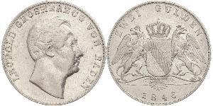 2 Gulden Grand Duchy of Baden (1806-1918) Argento Leopoldo di Baden(1790 – 1852)