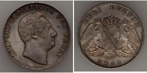 2 Gulden Grand Duchy of Baden (1806-1918) Argento Leopoldo di Baden(1790 – 1852)