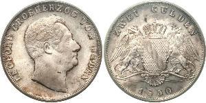 2 Gulden Grand Duchy of Baden (1806-1918) Argento Leopoldo di Baden(1790 – 1852)