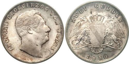 2 Gulden Grand Duchy of Baden (1806-1918) Argento Leopoldo di Baden(1790 – 1852)