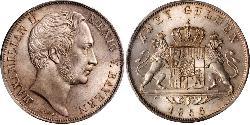 2 Gulden Regno di Baviera (1806 - 1918) Argento Massimiliano II di Baviera(1811 - 1864)