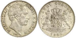 2 Gulden Regno di Baviera (1806 - 1918) Argento Massimiliano II di Baviera(1811 - 1864)