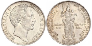 2 Gulden Regno di Baviera (1806 - 1918) Argento Massimiliano II di Baviera(1811 - 1864)