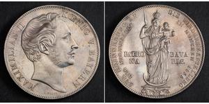 2 Gulden Regno di Baviera (1806 - 1918) Argento Massimiliano II di Baviera(1811 - 1864)