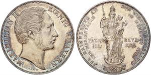 2 Gulden Regno di Baviera (1806 - 1918) Argento Massimiliano II di Baviera(1811 - 1864)