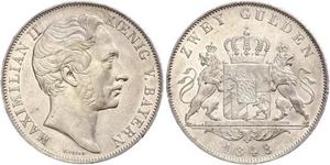 2 Gulden Regno di Baviera (1806 - 1918) Argento Massimiliano II di Baviera(1811 - 1864)
