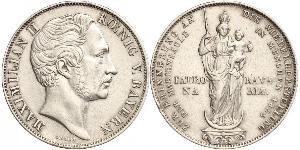 2 Gulden Regno di Baviera (1806 - 1918) Argento Massimiliano II di Baviera(1811 - 1864)