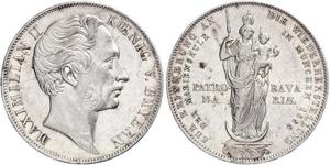 2 Gulden Regno di Baviera (1806 - 1918) Argento Massimiliano II di Baviera(1811 - 1864)