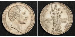 2 Gulden Regno di Baviera (1806 - 1918) Argento Massimiliano II di Baviera(1811 - 1864)