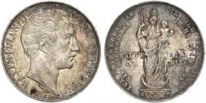 2 Gulden Regno di Baviera (1806 - 1918) Argento Massimiliano II di Baviera(1811 - 1864)