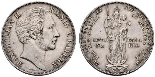 2 Gulden Regno di Baviera (1806 - 1918) Argento Massimiliano II di Baviera(1811 - 1864)