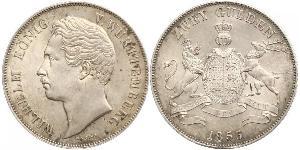 2 Gulden Regno di Württemberg (1806-1918) Argento Guglielmo I di Württemberg