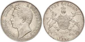 2 Gulden Regno di Württemberg (1806-1918) Argento Guglielmo I di Württemberg