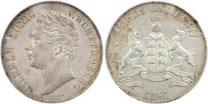 2 Gulden Regno di Württemberg (1806-1918) Argento Guglielmo I di Württemberg