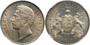 2 Gulden Regno di Württemberg (1806-1918) Argento Guglielmo I di Württemberg