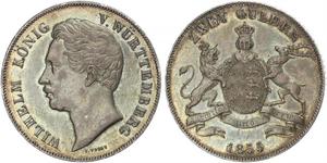 2 Gulden Regno di Württemberg (1806-1918) Argento Guglielmo I di Württemberg