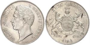 2 Gulden Regno di Württemberg (1806-1918) Argento Guglielmo I di Württemberg