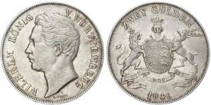 2 Gulden Regno di Württemberg (1806-1918) Argento Guglielmo I di Württemberg