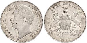 2 Gulden Regno di Württemberg (1806-1918) Argento Guglielmo I di Württemberg