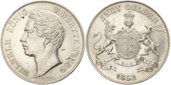 2 Gulden Regno di Württemberg (1806-1918) Argento Guglielmo I di Württemberg