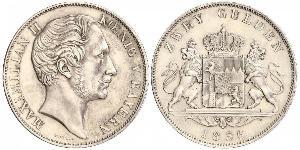 2 Gulden Reino de Baviera (1806 - 1918) Plata Maximiliano II de Baviera(1811 - 1864)