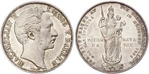 2 Gulden Reino de Baviera (1806 - 1918) Plata Maximiliano II de Baviera(1811 - 1864)