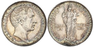 2 Gulden Reino de Baviera (1806 - 1918) Plata Maximiliano II de Baviera(1811 - 1864)